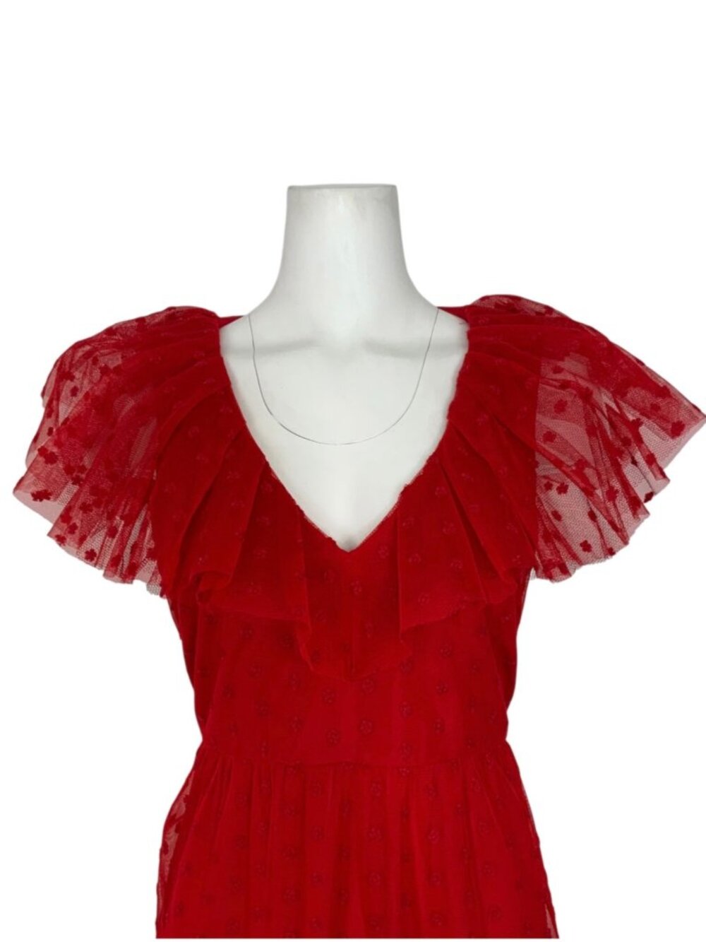 Tuckernuck Tulle Giselle Gown Dress M Red Ruffles Maxi NEW - Picture 9 of 14